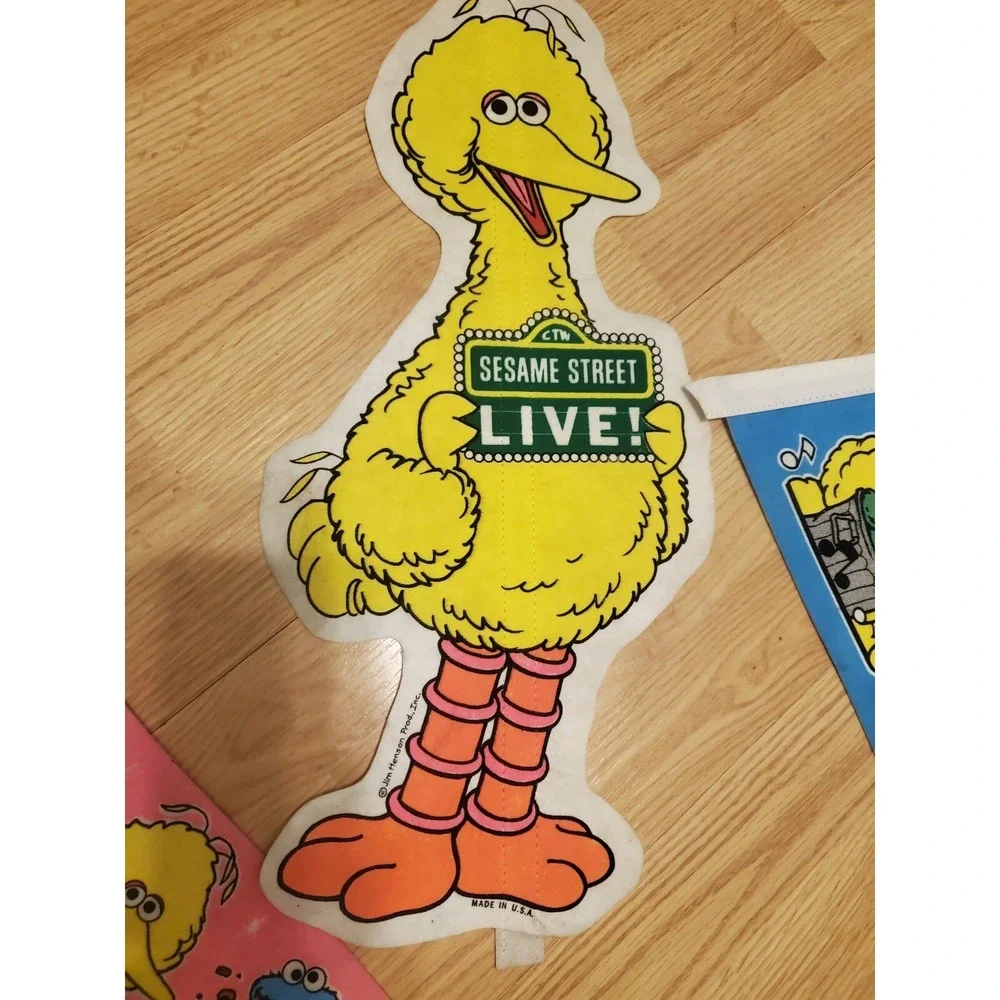 Vintage Sesame Street Live Pennants 4 Of Them.Big Bird, Fozzie